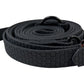 Schwarze CaniThane Grip Doppelführleine mit griffiger Wabenstruktur und schwarzen D-Ringen