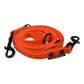 CaniThane Grip Hundeleine in Neonorange mit zwei schwarzen Karabinern, D-Ringen und verstellbarer Länge