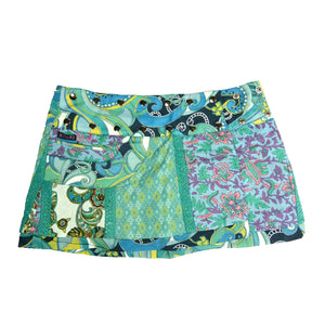 Sommerrock Nijens Minirock Zweiseitig Reversibel Größenverstellbar Stoff Türkis