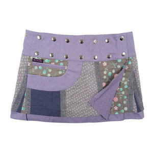 Sommerrock Nijens Minirock Zweiseitig Rock Violett mit Punkten.