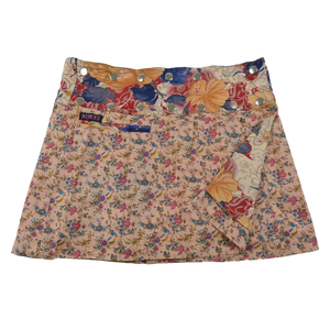 Sommerrock, Wenderock kurz aus Baumwollstoff Rose, Stoffmuster Mix Blumen.