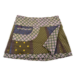 Sommerrock aus Baumwolle in Grün im Mustermix. Umfang ist verstellbar mit doppelter Druckknopfleiste mit Seitentasche.