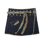 Bequemer cooler Jeans Mini Rock Wickelrock in A-Linie aus Jeans Dunkelblau