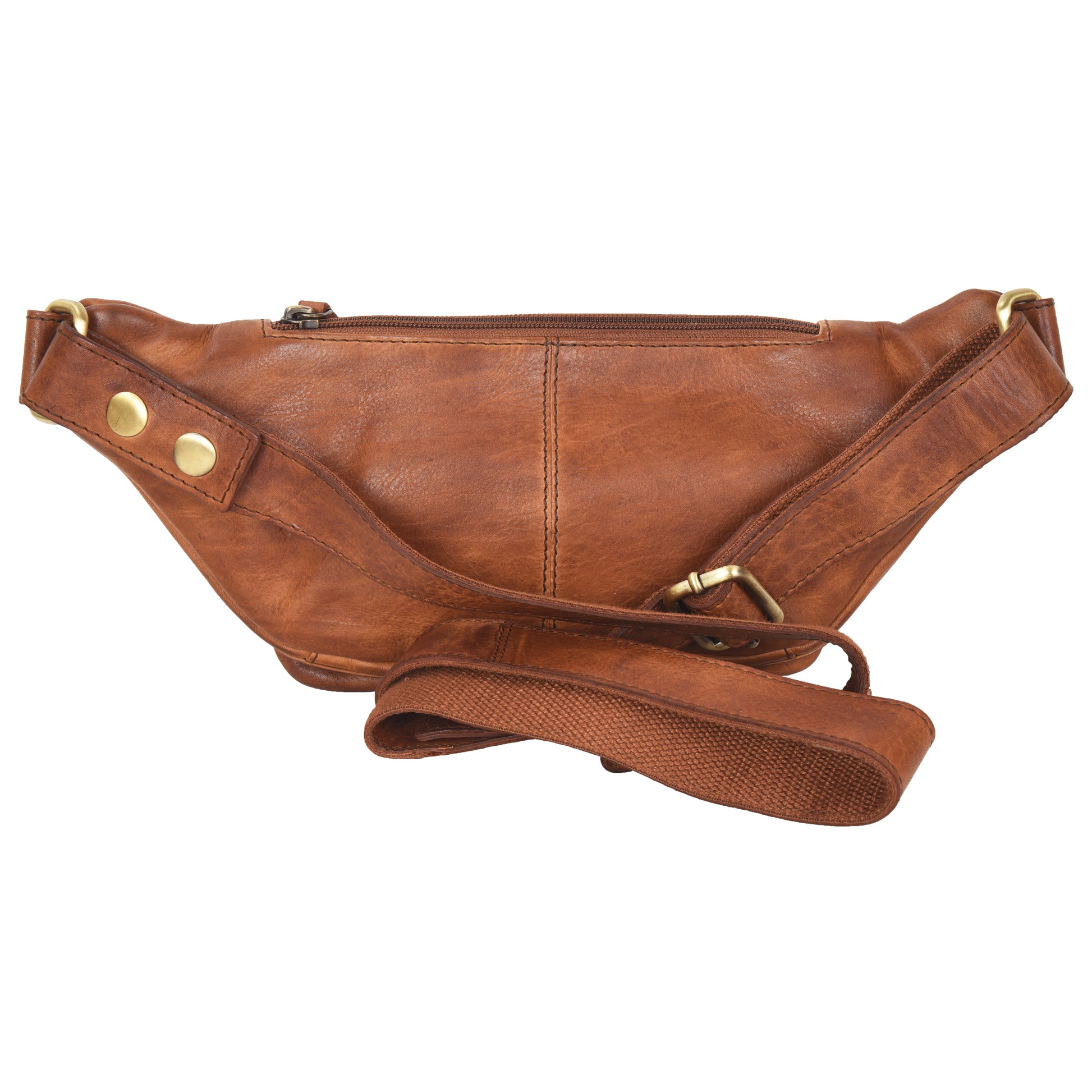 Croosbody-Tasche Leder Bauchtasche (Pfoten-Herzen Prägung) , Rückseite