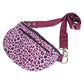 Bauchtasche im Leopardenmuster in Rosa mit langem verstellbarem Gurt
