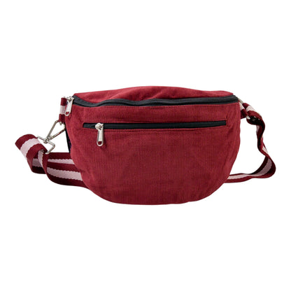Gassi-Tasche Crossbody "Bangkok" Cord Bordeauxrot (118)
