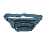 Crossbody Bag Torino aus Canvas Stoff Petrol mit Ethno-Muster und mehreren Reißverschlussfächern