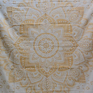 Stoff Laken Bettuch Decke Mandala in Gold