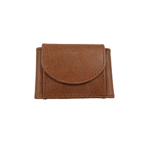 Mini Geldbörse, Geldbeutel, Portemonnaie aus Leder TAN, mit mini Münzfach und langem Einsteckfach.