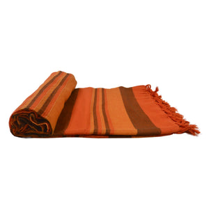 Tagesdecke Gestreift für Bett und Sofa in Orange-Gelbtönen - Decke klein 288 Nijens Shop