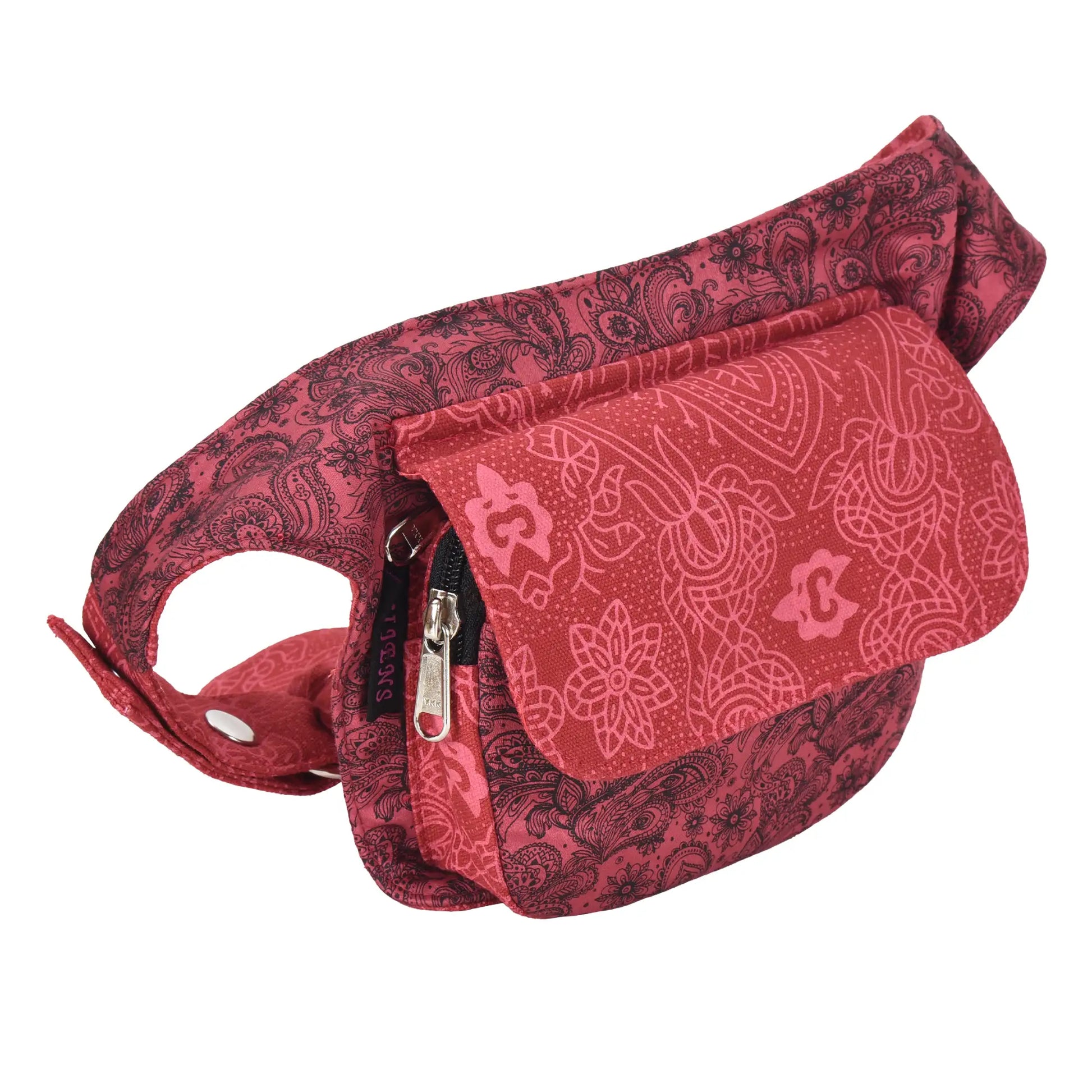 Bauchtasche Nijens Hüfttasche Stoff Tasche mit Paisley Motive in Rot 2