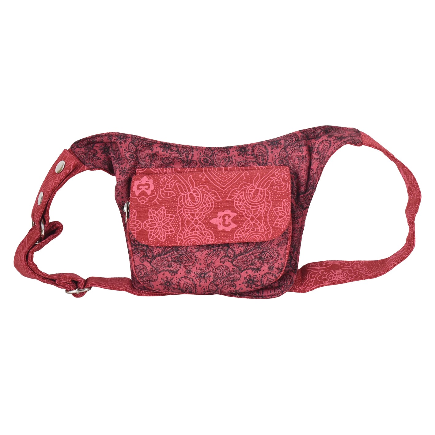 Bauchtasche Nijens Hüfttasche Stoff Tasche mit Paisley Motive in Rot