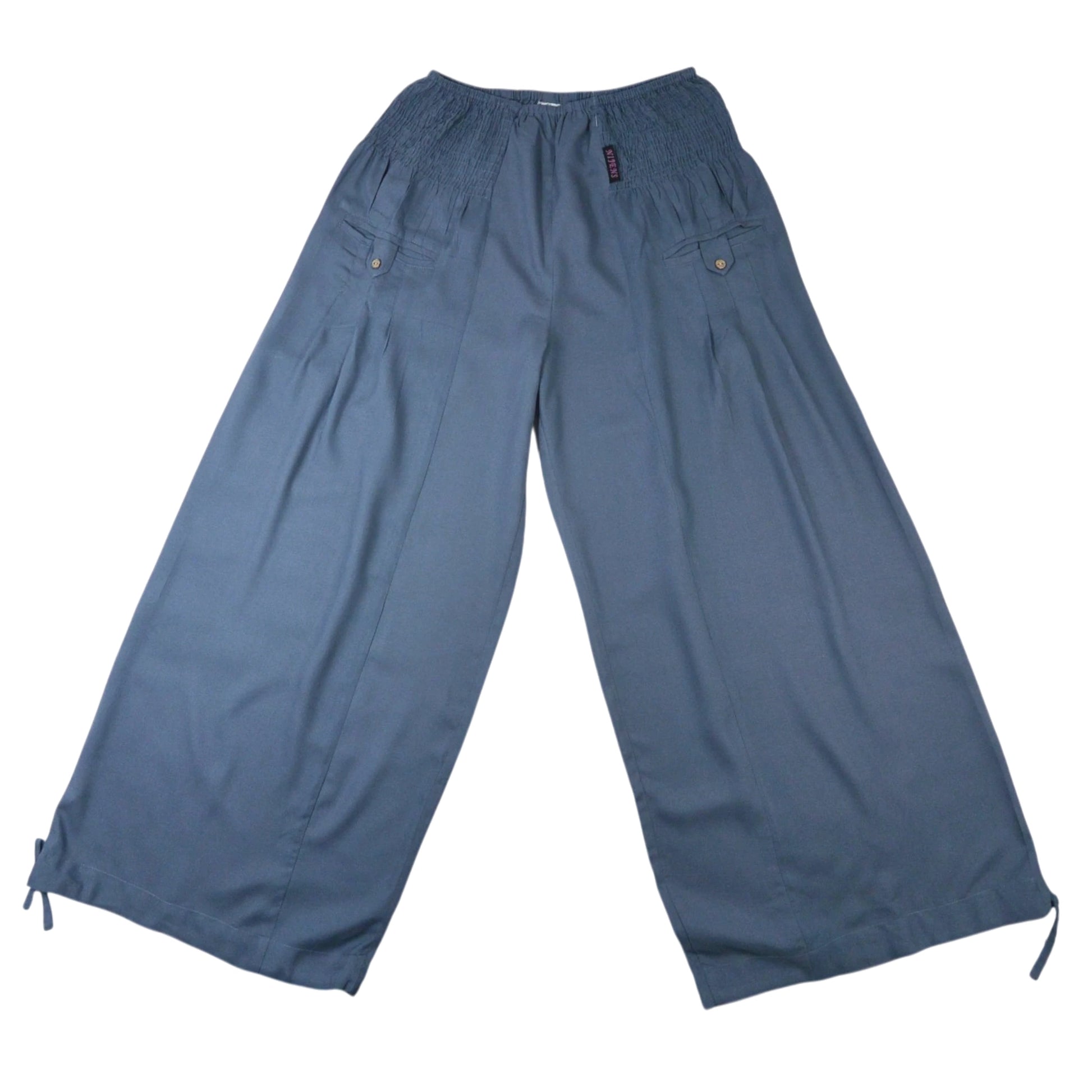 Bequeme Sommerhose aus Viskose in Hellgrau und Seitentaschen