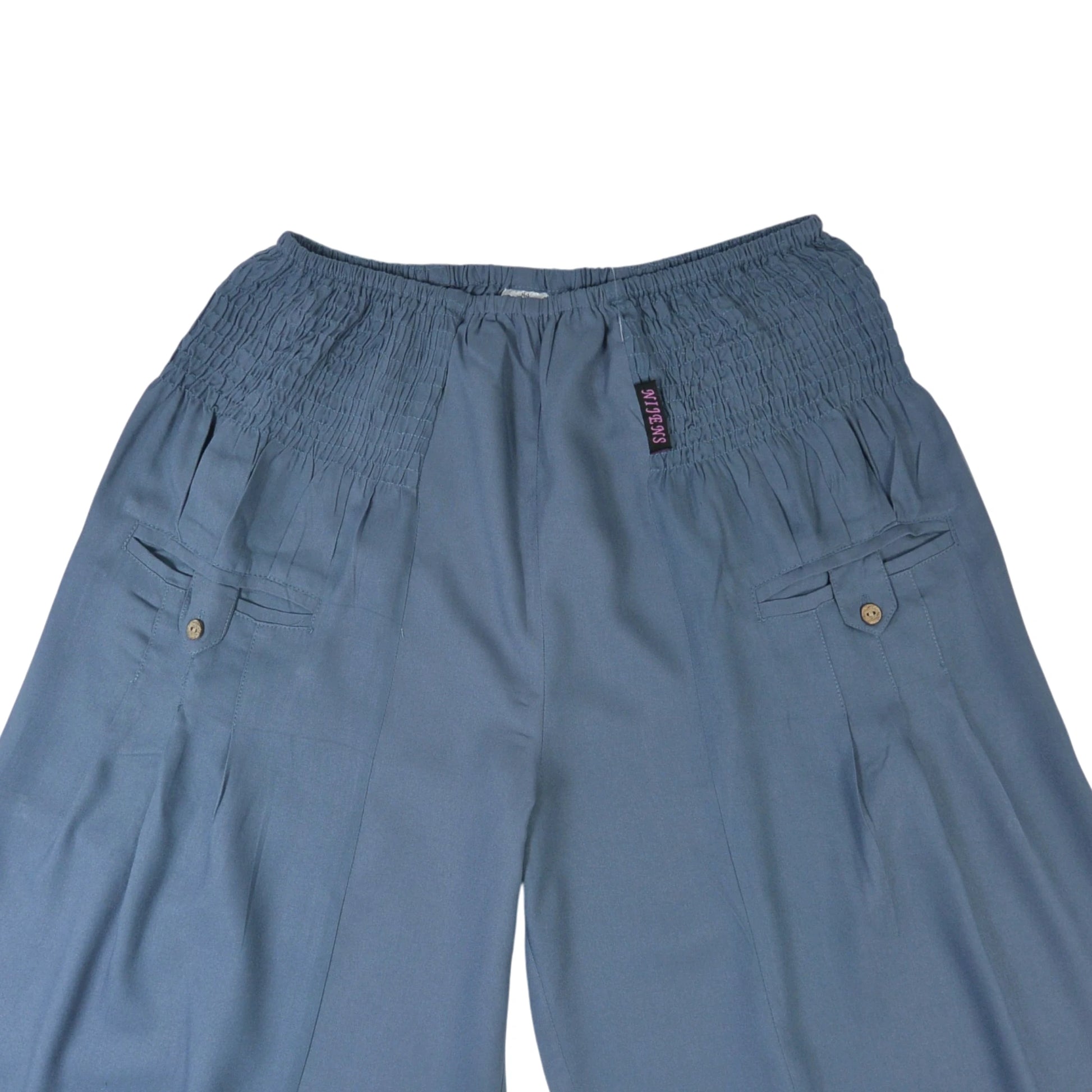Bequeme Sommerhose für Damen aus Viskose in Hellgrau und Seitentaschen