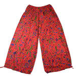 Nijens Damen Pumphose aus Viskose in Korallrot mit farbenfrohem floralem Ethno-Muster