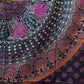 Mandala-Decke in Lila-Türkis mit floralen Elementen und Elefantenmotiven 