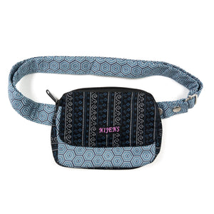 Stoff Bauchtasche Beuteltasche mit Muster Blau-Türkis - Nijens Shop
