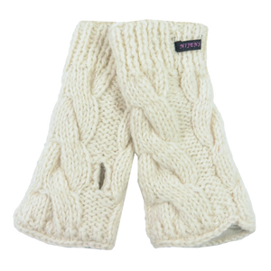 Pulswärmer Armstulpen aus Schurwolle Weiß - Nijens Shop