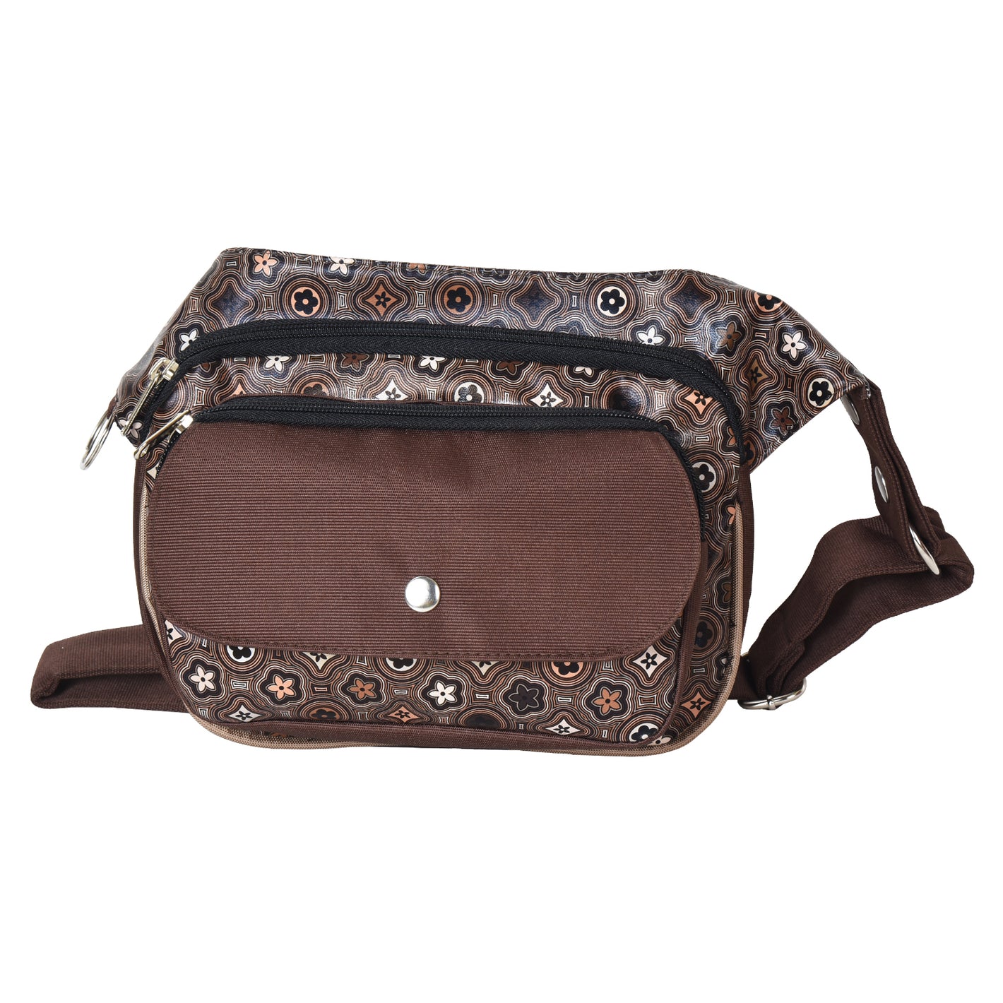 Die Gassi-Tasche in Braun mit Paisley-Design ist die perfekte Hüfttasche für Spaziergänge mit deinem Hund 