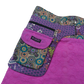 Sommerrock, Wickelrock aus besticktem Baumwollstoff Pink. Rockbund mit aufgesetzter Seitentasche.
