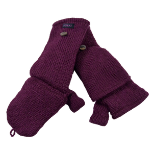Handschuhe, Fäustlinge aus Schurwolle Magenta.