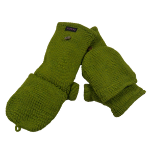 Handschuhe, Fäustlinge aus Schurwolle Grün.