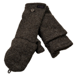 Handschuhe, Fäustlinge aus Schurwolle Braungrau.