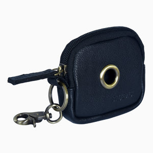 Beuteltasche Leder Schwarz mit Gürtelschlaufen, Karabiner, Öse 1