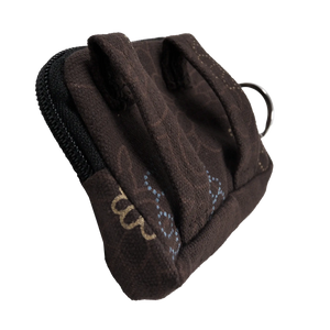 Kleine Beuteltasche Stoff Braun