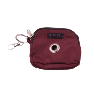 Beuteltasche mit Öse und Karabiner, Nylon Weinrot