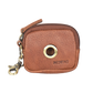 Eine große Öse im vorderen Fach dient zur einfachen Entnahme von Hundekotbeutel. Beuteltasche aus Leder Brandy