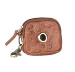 Kleine Beuteltasche aus Leder Brandy mit Öse und Karabiner 22