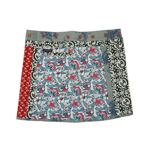 Sommerrock Nijens Wickelrock Minirock Stoff Rot-Blau