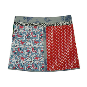 Sommerrock Nijens Wickelrock Minirock Stoff Rot-Blau 2