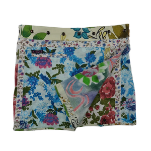 Sommerrock Nijens Minirock Damen Rock mit Blumenmuster Blau