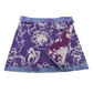 Wenderock aus Baumwolle mit Muster/Violett. Umfang ist einstellbar mit gläsernen Druckknöpfen am Rockbund. Muster und FarbenMix.