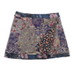 Wenderock aus Baumwolle mit geometrischen Mustern/Beige,Violett. Umfang ist einstellbar mit Druckknöpfen am Rockbund. Muster und Farbenmix.