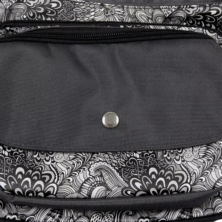 Gürteltasche, Gassi-Tasche aus wasserabweisendem Stoff Grau mit floralem Muster - Nijens Shop