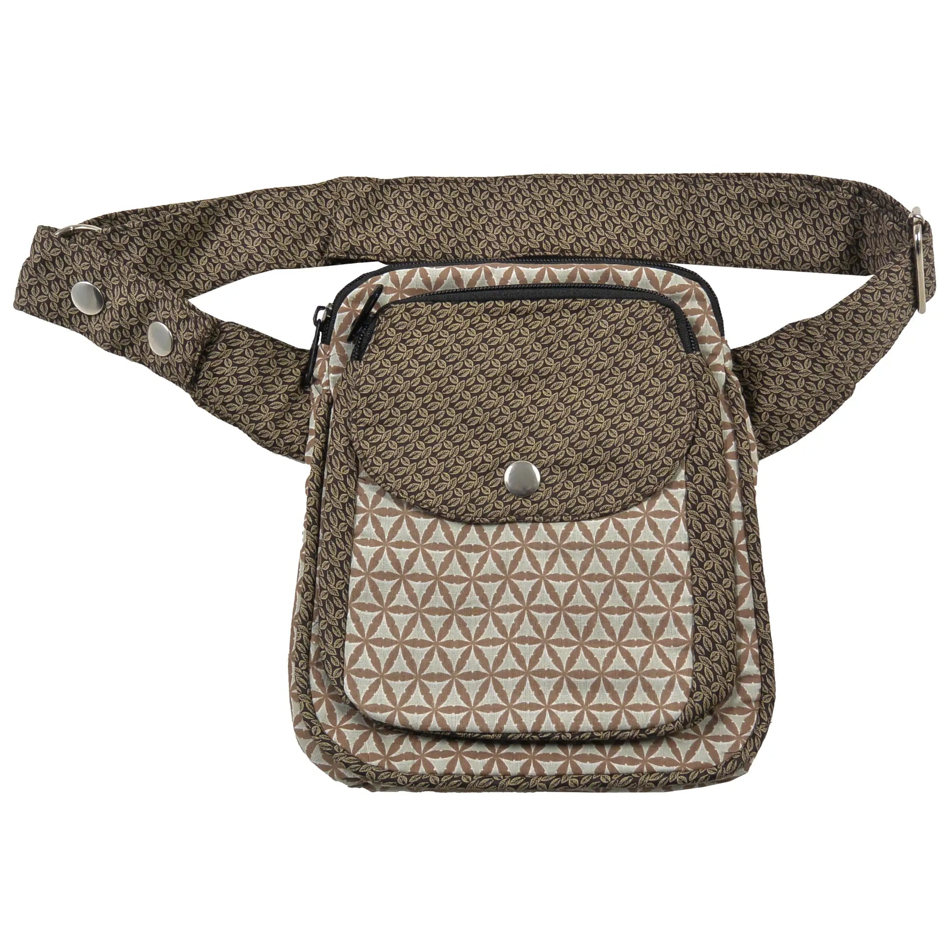 Gassi-Tasche Baumwoll-Stoff Beige-Braun