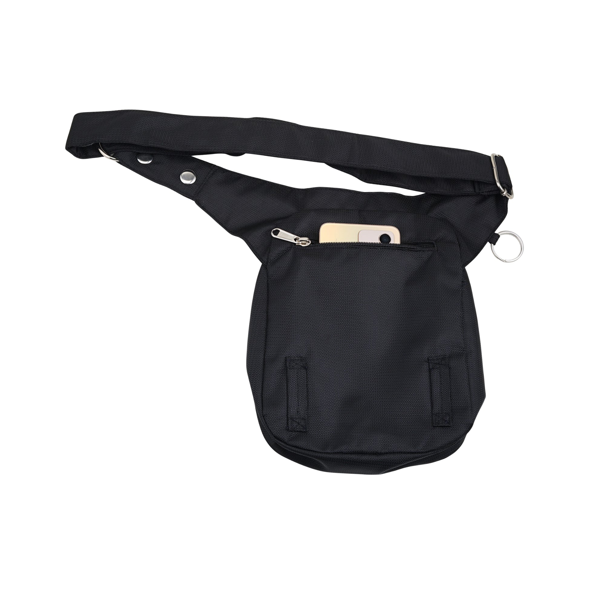 Wasserabweisende Hüfttasche, Bauchtasche mit Pfote&Herz  aus Nylon, Kunstleder Gassi-Tasche Nijens mit Reißverschlussfach auf der hinteren Seite.