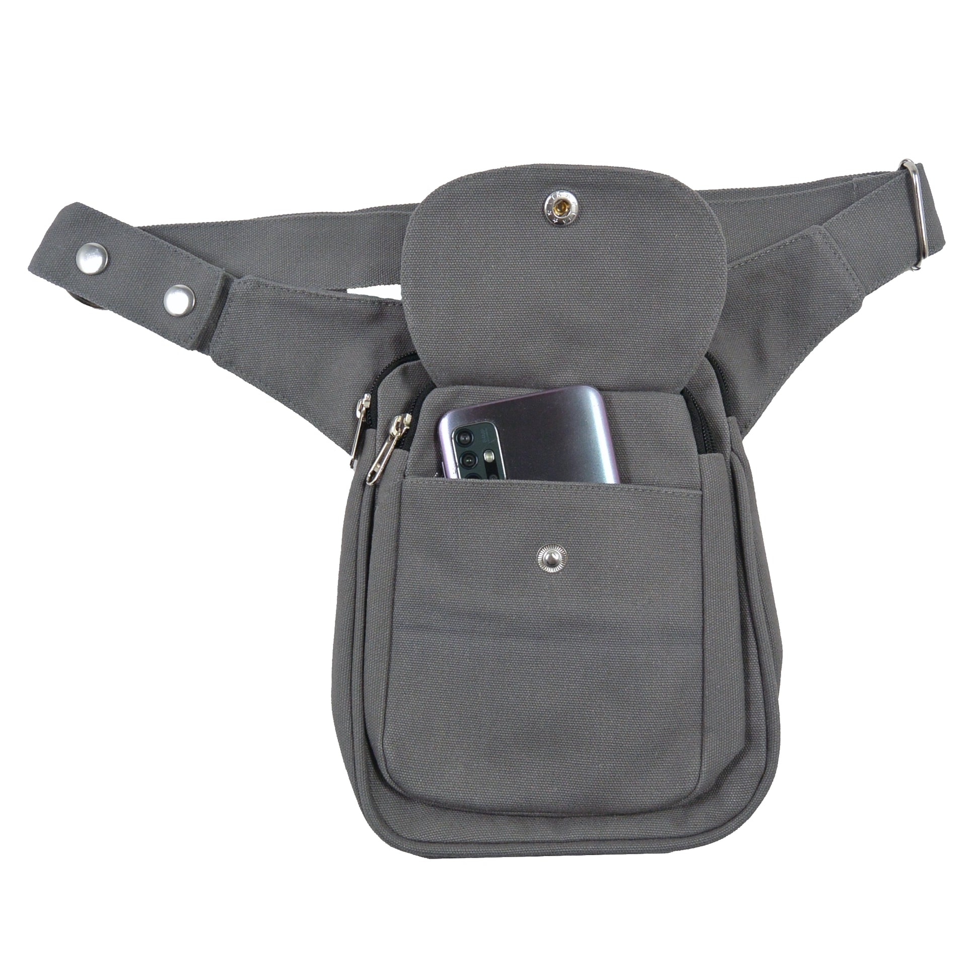 Gassi-Tasche Hüfttasche S-XXXL Canvas Grau 2