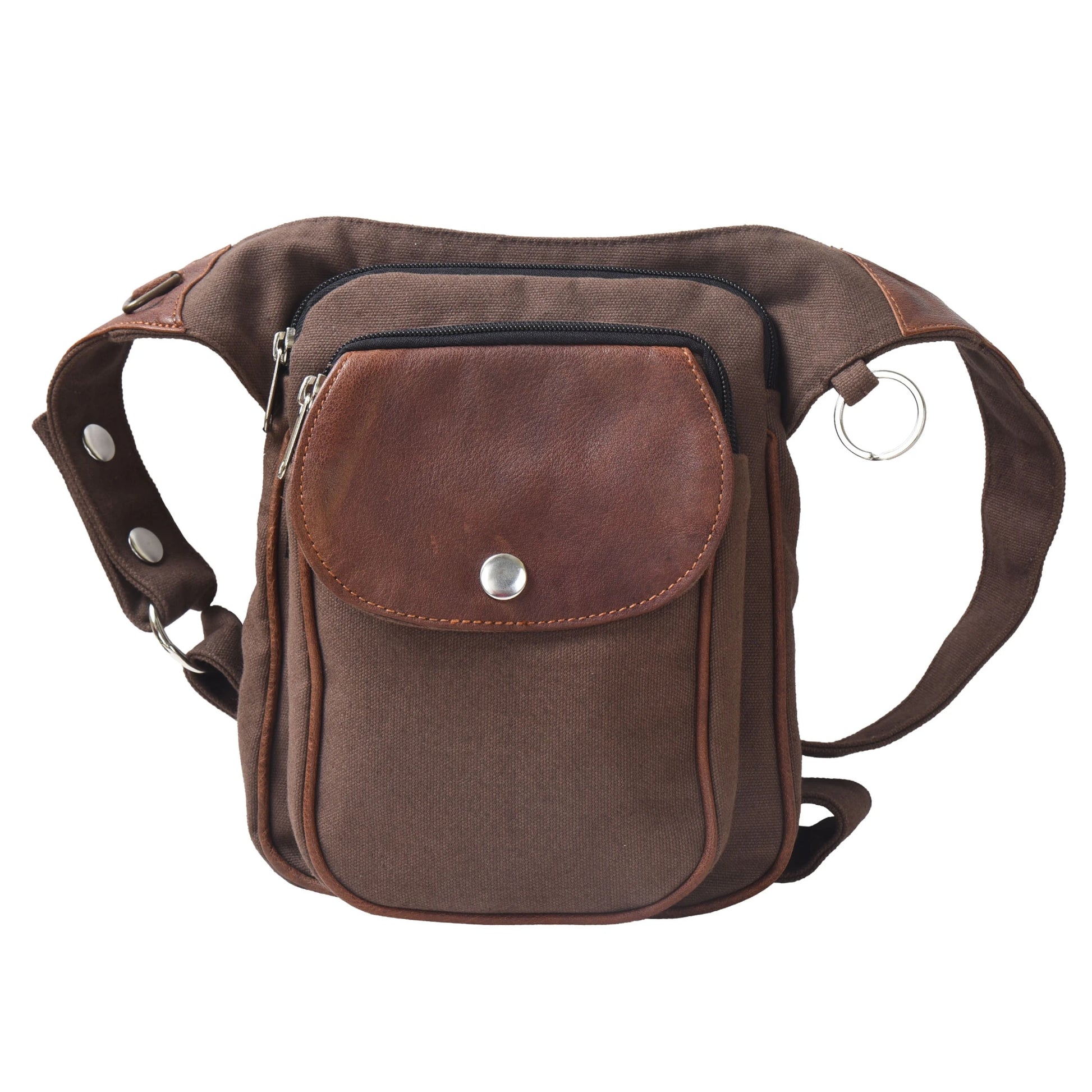 Leder Gassi-Tasche Vintage Cognac-Braun