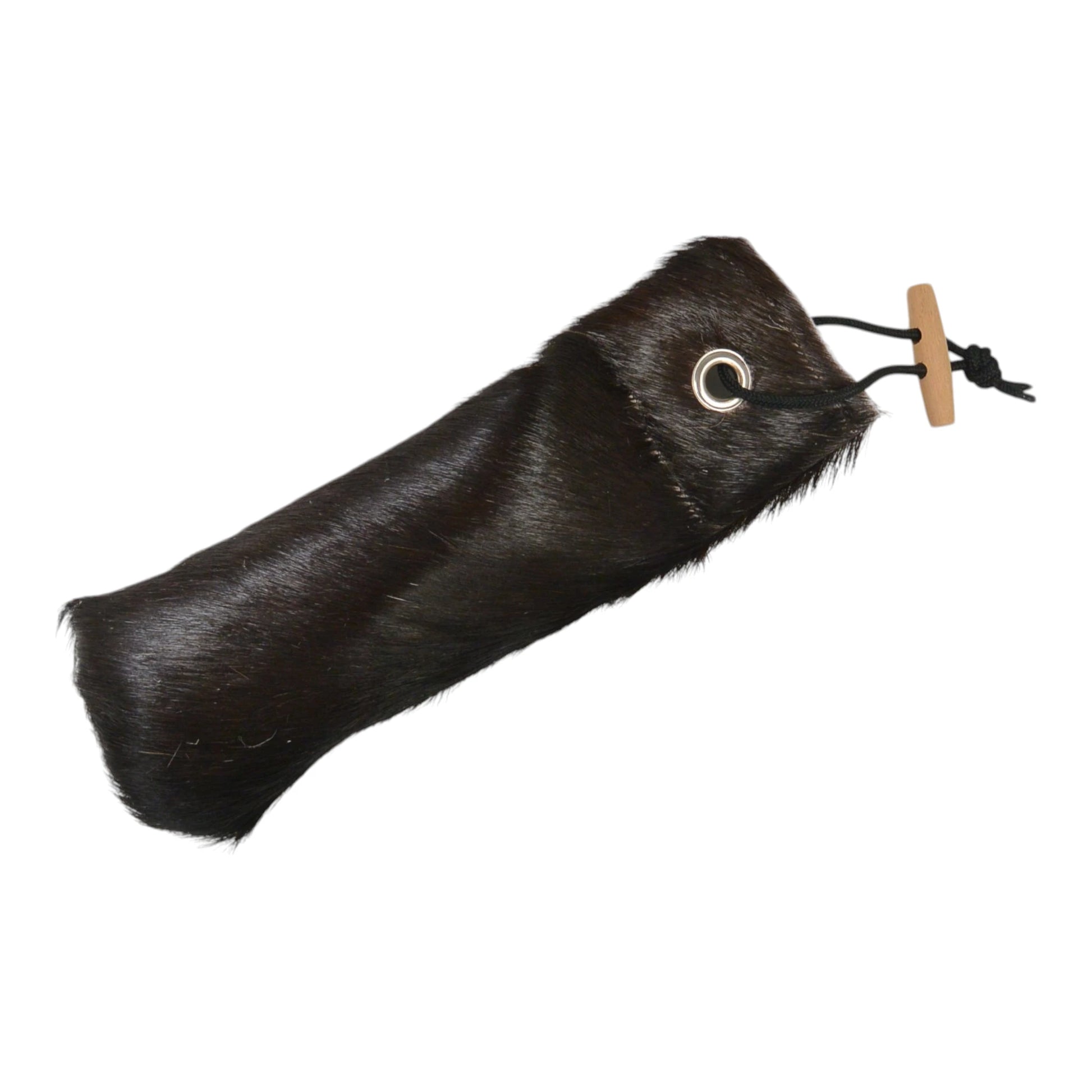 Dummy 500 g aus naturbelassenem, hochwertigem Ziegenfell in Schwarz