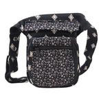 Nijens Bauchtasche Paris aus Baumwolle mit floralem Muster, kompakte Hüfttasche mit mehreren Fächern für Handy, Schlüssel und Geld