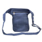 Nijens Bauchtasche Paris aus Baumwolle Jeans in Blau, leichte Festival Tasche mit Reißverschlussfächern für Handy, Schlüssel und Geld. Rückansicht.