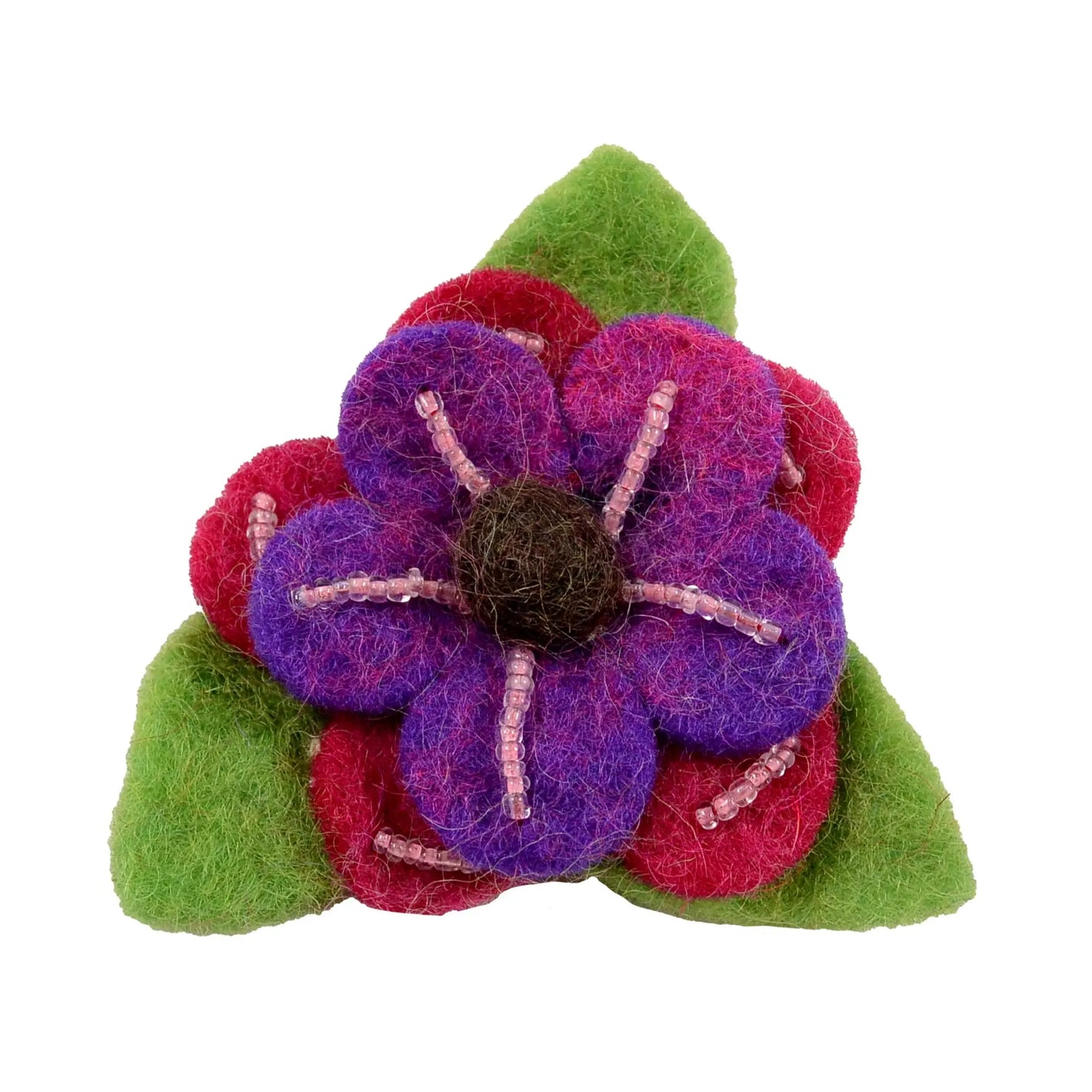 Filz Accessoires Blumen-Haargummi aus Wolle - Mix Lila-Rot Nijens Shop