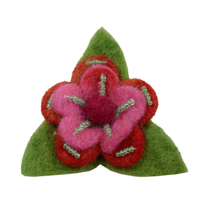 Filz Accessoires Blumen-Haargummi aus Wolle - Mix Lila-Rot Nijens Shop