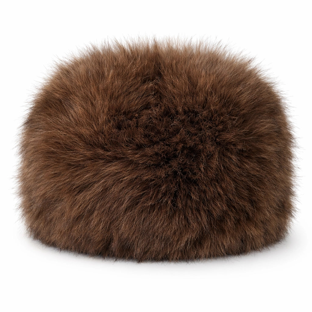 Nijens Siberia Kunstfell-Mütze in Braun, elegante Wintermütze aus Kunstfell, Vorderansicht