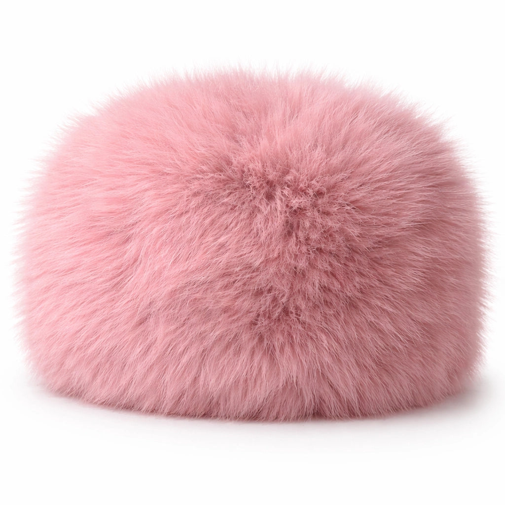 Nijens Siberia Kunstfell-Mütze in Rosa, elegante Wintermütze aus Kunstfell, Vorderansicht