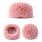 Nijens Siberia Kunstfell-Mütze in Rosa, elegante Wintermütze aus Kunstfell, Vorderansicht, Seitenansicht